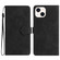 iPhone 14 Flower Embossing Pattern Leather Phone Case - Black