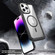 iPhone 14 MagSafe Carbon Fiber Transparent Back Panel Phone Case - Black