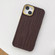 iPhone 14 Retro Wood Texture Shockproof Phone Case - Coffee