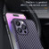 iPhone 14 SULADA Carbon Fiber Textured Shockproof Metal + TPU Frame Case - Dark Green