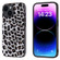 iPhone 14 ABEEL Black Edge Leopard Phone Case - Silver Leopard