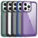 iPhone 14 Carbon Fiber Transparent Back Panel Phone Case - Black + Transparent Black