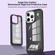 iPhone 14 Carbon Fiber Transparent Back Panel Phone Case - Black + Transparent Black