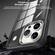 iPhone 14 Carbon Fiber Transparent Back Panel Phone Case - Black + Transparent Black