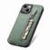 iPhone 14 Carbon Fiber Vertical Flip Zipper Phone Case - Green