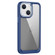 iPhone 14 Carbon Fiber Transparent Back Panel Phone Case - Blue