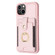 iPhone 14 / 13 BF27 Metal Ring Card Bag Holder Phone Case - Pink