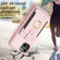 iPhone 14 / 13 BF27 Metal Ring Card Bag Holder Phone Case - Pink