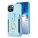 iPhone 14 / 13 BF27 Metal Ring Card Bag Holder Phone Case - Blue