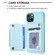 iPhone 14 / 13 BF27 Metal Ring Card Bag Holder Phone Case - Blue