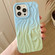 iPhone 14 Wrinkle Gradient Oily Feel TPU Phone Case - Pink Green