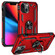 iPhone 14 Shockproof TPU + PC Ring Holder Phone Case  - Red