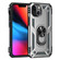 iPhone 14 Shockproof TPU + PC Ring Holder Phone Case  - Silver