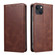 iPhone 14 Calf Texture Magnetic Flip Leather Phone Case  - Brown