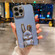 iPhone 14 Plating Rabbit Holder Phone Case - Blue
