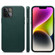 iPhone 14 Lamb Grain PU Back Cover Phone Case - Dark Green