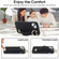iPhone 14 Non-slip Full Coverage Ring PU Phone Case with Wristband - Black