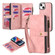 iPhone 14 Zipper Wallet Detachable MagSafe Leather Phone Case - Pink