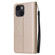 iPhone 14 Multifunctional Horizontal Flip Leather Case with Three Card Slot  - Tyrant Gold