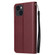 iPhone 14 Multifunctional Horizontal Flip Leather Case with Three Card Slot  - Red Wine