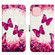 iPhone 14 3D Painting Horizontal Flip Leather Phone Case  - Rose Butterfly