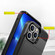 iPhone 14 Multifunction Armor Slide Card Slot Phone Case - Sky Blue