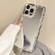 iPhone 14 Electroplated Mirror Waves Silicone Phone Case - Silver