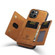 iPhone 14 DG.MING M2 Series 3-Fold Card Bag Leather Case - Brown
