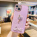iPhone 14 Electroplated Rhinestone Flamingo Phone Case - Purple