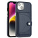 iPhone 14 Shockproof Leather Phone Case with Card Holder - Blue