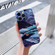 iPhone 14 Precise Hole Oil Painting Pattern PC Phone Case - Sea Wave