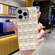 iPhone 14 Groove Pattern Electroplating TPU Phone Case - White
