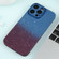 iPhone 14 Gradient Starry Silicone Phone Case with Lens Film - Blue Red