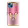 iPhone 13 / 14 Crystal 3D Shockproof Protective Leather Phone Case - Pink Bottom Butterfly