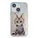 iPhone 14 Animal Pattern Oil Painting Series PC + TPU Phone Case - Stupid Cat