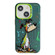 iPhone 14 Animal Pattern Oil Painting Series PC + TPU Phone Case - Green Dog