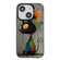 iPhone 14 Animal Pattern Oil Painting Series PC + TPU Phone Case - Black Cat