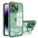 iPhone 14 Invisible Lens Bracket Matte Transparent Phone Case - Dark Green