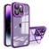 iPhone 14 Invisible Lens Bracket Matte Transparent Phone Case - Purple