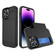 iPhone 14 Pro Multifunction Armor Slide Card Slot Phone Case - Black