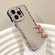 iPhone 14 Pro Electroplated Mirror Waves Silicone Phone Case - Silver