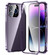 iPhone 14 Pro Magnetic Double-buckle HD Tempered Glass Phone Case - Purple