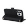 iPhone 14 Pro Cross Texture Lanyard Leather Phone Case - Black