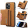 iPhone 14 Pro DG.MING M2 Series 3-Fold Card Bag Leather Case - Brown