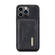 iPhone 14 Pro DG.MING M2 Series 3-Fold Card Bag Leather Case - Black