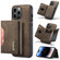 iPhone 14 Pro DG.MING M2 Series 3-Fold Card Bag Leather Case - Coffee