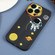 iPhone 14 Pro Hug Moon Astronaut Pattern TPU Phone Case - Black