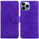iPhone 14 Pro Skin Feel Pure Color Flip Leather Phone Case - Purple