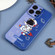 iPhone 14 Pro Color Contrast Astronaut Pattern TPU Phone Case - Blue