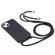 iPhone 14 Pro Candy Colors TPU Protective Phone Case with Lanyard - Black